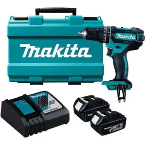 Makita Perceuse visseuse à percussion 18V Li-Ion 3Ah Diam 13mm 62Nm DHP482RFE pas cher