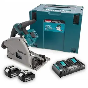Comparateur de prix : Makita Scie plongeante 36V + 2 batteries 5 Ah + chargeur en coffret MAKPAC - - DSP600PT2J