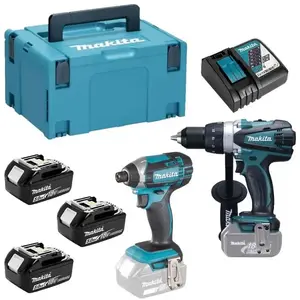Comparateur de prix : Makita - ensemble 2 machines perceuse DDF458 + visseuse a chocs DTD152 DLX2144TJ1