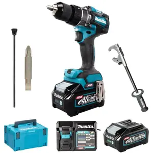 Perceuse Visseuse à percussion MAKITA HP001GM201 40V max Li-ion (2x4Ah) pas cher