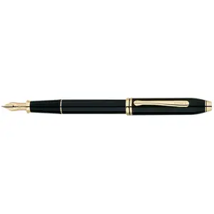 Cross Townsend Stylo Plume Pointe Fine Laque Noire pas cher