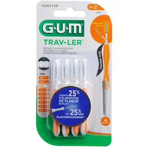 Comparateur de prix : Gum Brossette Interdentaire Trav Ler 0,9mm 4 unités