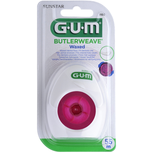 GUM Butlerweave Fil Dentaire Plat Ciré 55 mètres 1155 pas cher