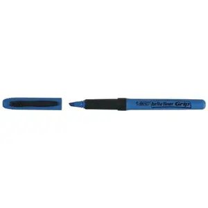 Comparateur de prix : BIC Highlighter Grip Surligneurs Pointe Biseautée - Bleu, Boîte de 12