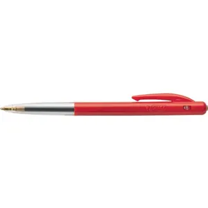 BIC Lot de 3 Stylos à Bille Rétractable M10 Clic Pointe Moyenne Rouge pas cher