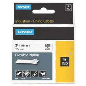 DYMO Rhino - Etiquettes Flexibles Nylon 24mm x 3.5m - Noir sur Blanc pas cher