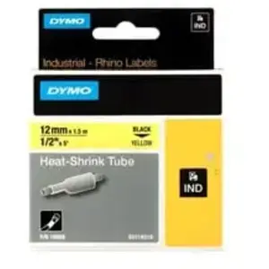 Comparateur de prix : DYMO 18056 Rhino Gaine Thermo-rétractables Noir sur Jaune 12mm x 1.5m