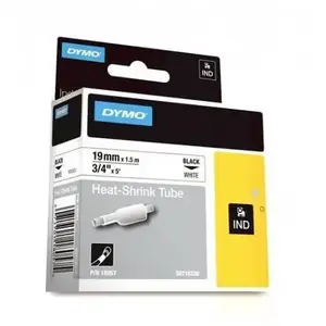 Comparateur de prix : DYMO 18057 Rhino Gaine Thermo-rétractables Noir sur Blanc 19mm x 1.5m