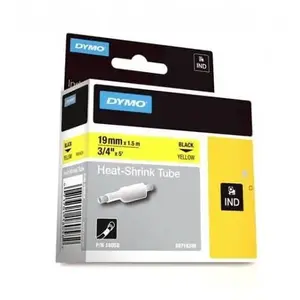 Comparateur de prix : DYMO 18058 Rhino Gaine Thermo-rétractables Noir sur Jaune 19mm x 1.5m