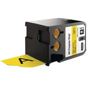DYMO XTL - Ruban adhésif permanent en vinyle, 54mm x 7m - Noir sur Jaune pas cher