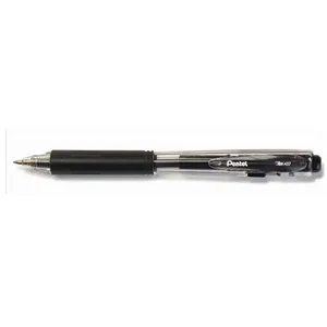 Comparateur de prix : PENTEL Lot de 5 Stylos à bille rétractable Easy-Push BK437 Pointe Fine Noir