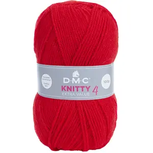 DMC Fil à tricoter Knitty 4 100 g Rouge cardinal n°977
