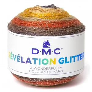 Pelote de laine REVELATION GLITTER pour étoles - DMC Wonder 507 Marron... pas cher