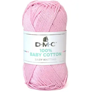DMC Fil tricot et crochet 100% Baby Cotton 760 Rose pas cher