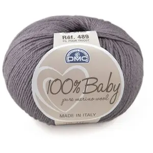 Laine - DMC - 100% Baby - 50 g - Gris - Fil fin - Laine 100% merinos pas cher