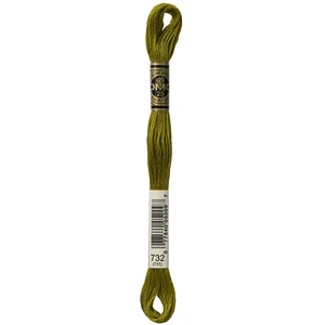 DMC Fil à Broder Mouliné 117MC - couleur 732 - Vert pas cher