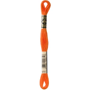 DMC Fil à Broder Mouliné 117MC - couleur 970 - Orange pas cher