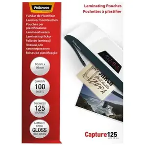 Fellowes Laminating Pouches Capture 125 micron - 100 - 64 x 95 mm - pochettes plastifiees pas cher