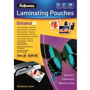 Pochettes brillantes Fellowes pour photo 80 microns 10 x 15 cm pas cher