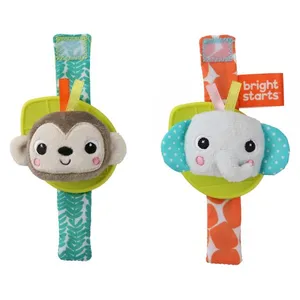 Comparateur de prix : Bright Starts Lot De 2 Hochets Bracelet Éléphant & Singe