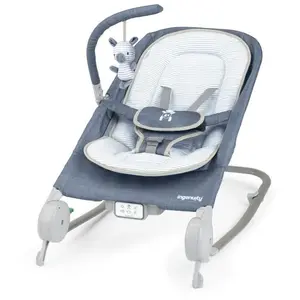 Comparateur de prix : Ingenuity Transat Avec Ceinture De Massage Ventral Happy Belly Rock-To-Bounce Chambray - Bleu