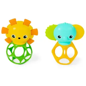 Comparateur de prix : Set de 2 hochets lion et élephant