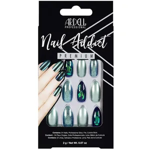 Comparateur de prix : Ardell Nail Addict Premium Ongles Green Glitter Chrome 24uts