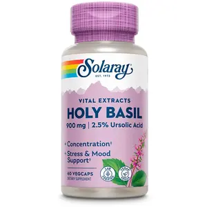 Comparateur de prix : Solaray Casquettes Holly Basil 450mg 60 Unités One Size