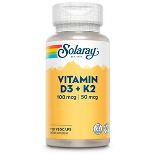 Comparateur de prix : Solaray Casquettes Vitamin D3+k2 120 Unités One Size