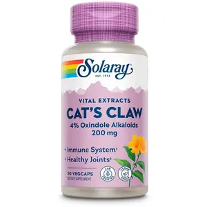 Comparateur de prix : Solaray Cat's Claw (Griffe de Chat) 200 mg 30 gélules