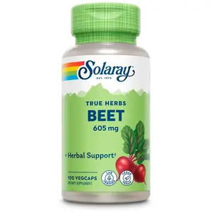 Comparateur de prix : Solaray Racine De Betterave, 605 Mg, 100 Veggie Caps - Solaray