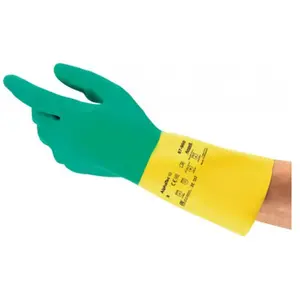 Gant protection chimique Bi-Colour 87-900 T. 9,5-10 vert/jaune EN 388,... pas cher