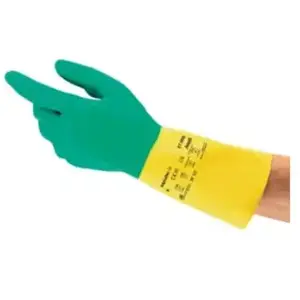 Gant protection chimique Bi-Colour 87-900 T. 7,5-8 vert/jaune EN 388, ... pas cher