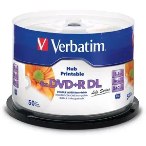 Comparateur de prix : Verbatim DVD+R DL Doble Capa 8x Printable Tarrina 50 Unds