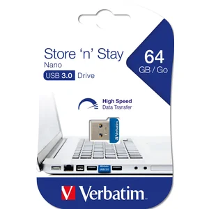 Comparateur de prix : Clé USB Store 'n' Stay NANO - 64 Go - USB 3.0 - bleu - VERBATIM