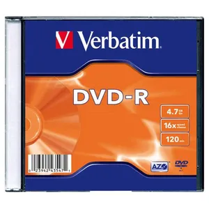 Comparateur de prix : Verbatim Verbatim - DVD-R - 4.7 Go 16x - argent mat - boîtier CD étroit