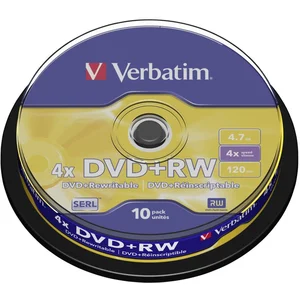 Comparateur de prix : DVD+RW - VERBATIM - Spindle de 10 - 4.7 Go - 120 minutes - Vitesse maxi d'écriture 4x