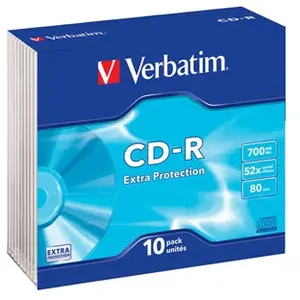 Comparateur de prix : Verbatim Verbatim - 10 x CD-R - 700 Mo (80 min) 52x - boîtier CD étroit