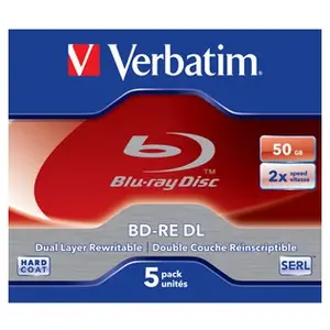 Comparateur de prix : Verbatim Bd-re Dl Blu-ray 50gb Double Couche Réinscriptible Vitesse 2x 5 Unités