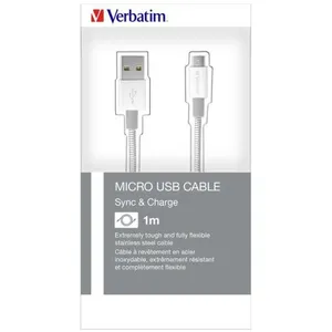 Verbatim Câble de synchronisation et de charge pour micro-USB, 100 cm, argent