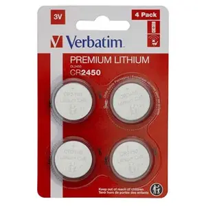 Verbatim Pile Verbatim CR2450 - Pile au lithium 3V (pack de 4)