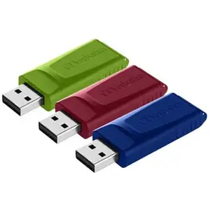 Comparateur de prix : Clé USB - VERBATIM - Slider - 16 Go - USB 2.0 - bleu, rouge, vert