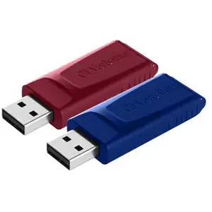 Comparateur de prix : Clé USB Verbatim Slider 32 Go USB 2.0 - bleu, rouge (pack de 2)