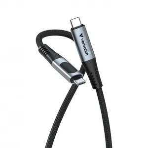 Verbatim - USB-C/câble d'alimentation - 24 pin USB-C (M) pour 24 pin USB-C (M) - 1.2 m - câble tressé, chargement rapide jusqu'à 100 W, design renforcé - noir pas cher