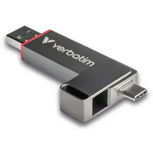 Clé USB-C et USB-A Verbatim Dual QuickStick 512 Go - Gris - USB 3.2 pas cher