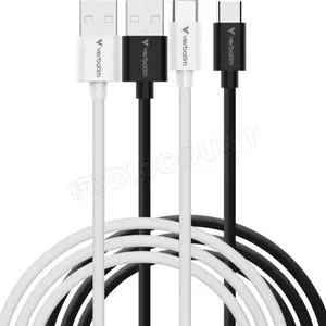 Cable USB Verbatim 32393 1 m USB A vers USB C USB 2.0 Noir et Blanc pas cher