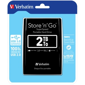 Comparateur de prix : Verbatim Disque dur portable USB Store 'n' Go 3.0, 2 To, noir