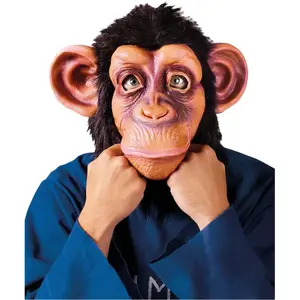 Masque intégral Singe en latex et poils