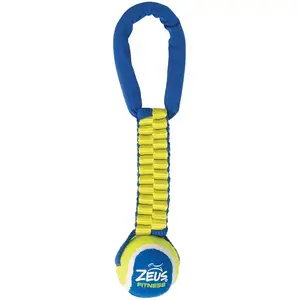 Balle Tennis 31 Cm Avec Torsion Remorqueur - Bleu Et Vert - Pour Chien