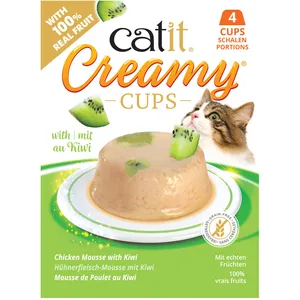 4x25g Catit Creamy Cups Poulet et Kiwi friandises pour chat pas cher